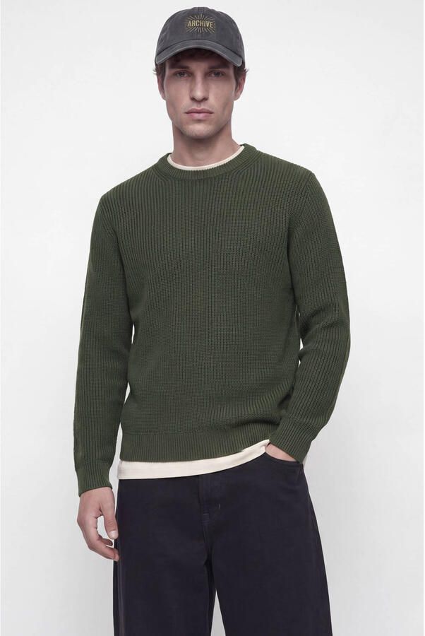 JACK & JONES regular fit gebreide trui donkergroen