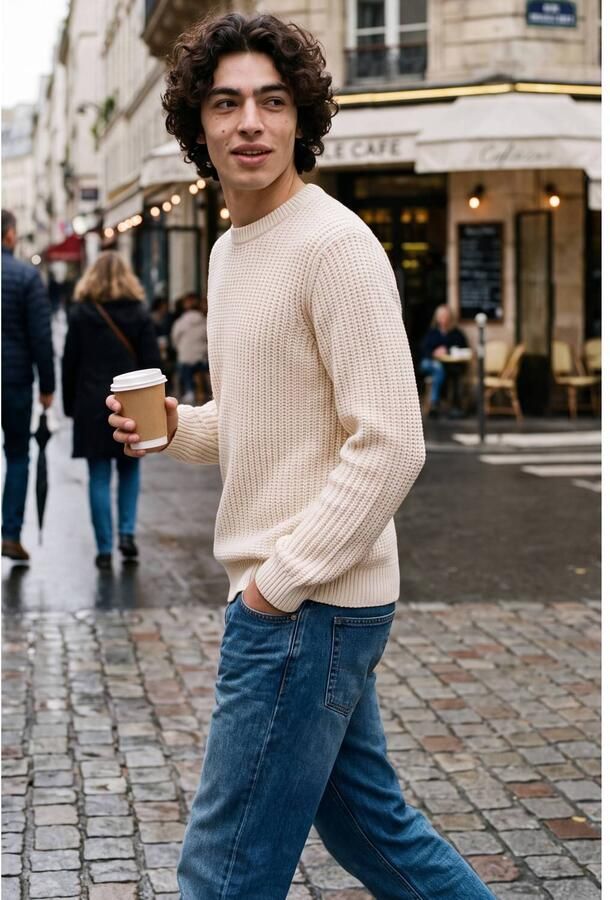 Jack & jones Regular fit gebreide pullover van katoenmix model 'AXON' - Foto 2