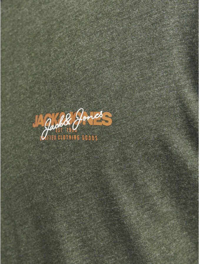 JACK & JONES regular fit longsleeve JJALVIS met printopdruk kombu green