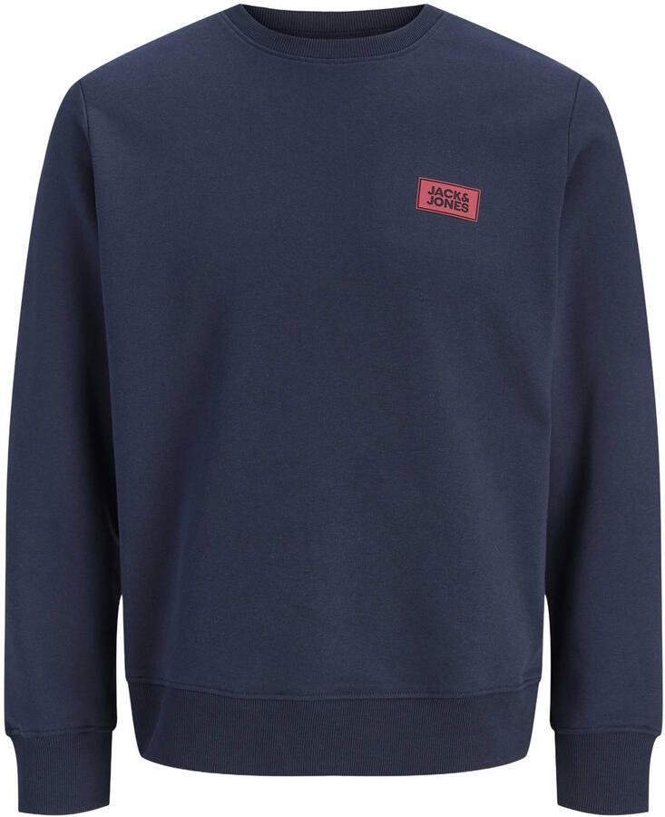 JACK & JONES regular fit sweater met logo donkerblauw - Foto 2