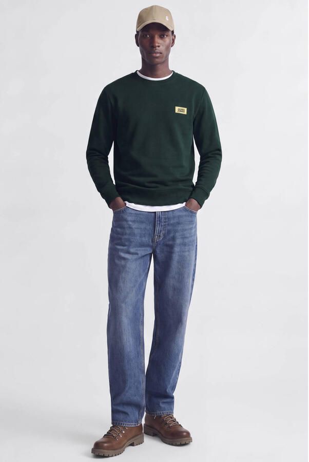 JACK & JONES regular fit sweater met logo donkergroen - Foto 2