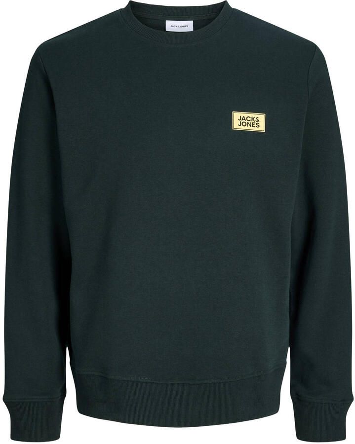 JACK & JONES regular fit sweater met logo donkergroen - Foto 2