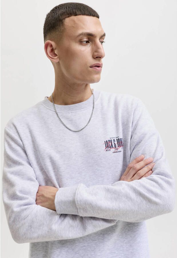 JACK & JONES regular fit sweater met logo wit - Foto 2