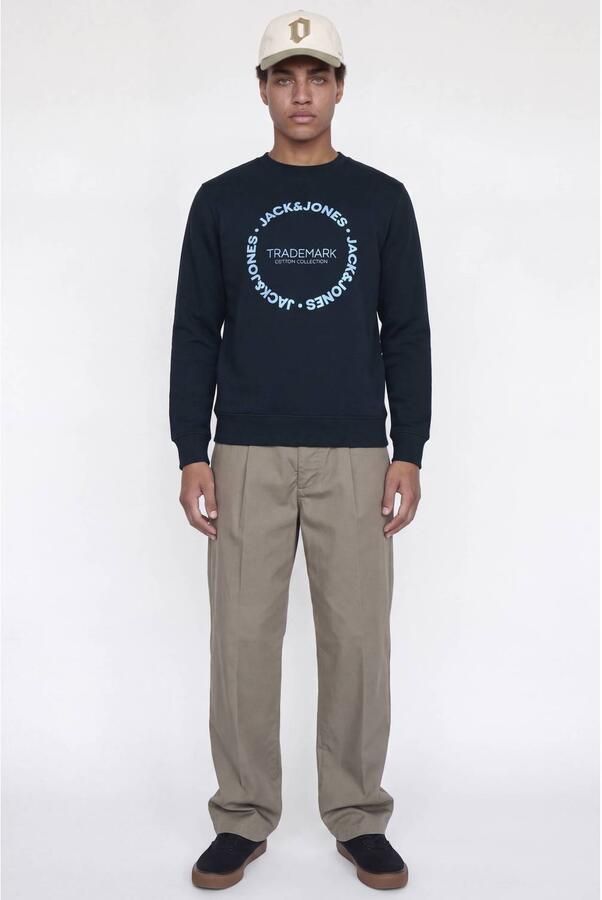 JACK & JONES regular fit sweater met print donkerblauw - Foto 2