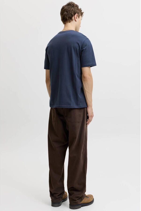 JACK & JONES regular fit T-shirt met logo donkerblauw - Foto 3