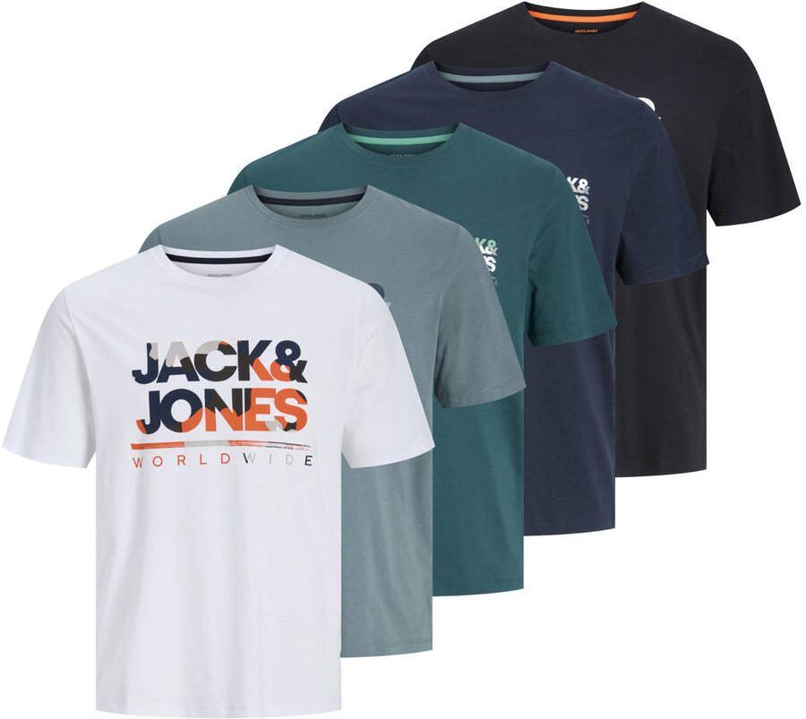 Jack & Jones Shirt met korte mouwen JJLUKE TEE SS CREW NECK 5PK MP (set 5-delig) - Foto 2