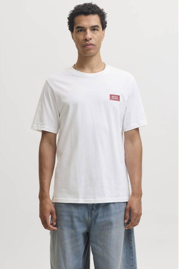 Jack & jones Regular fit t-shirt van puur katoen met labeldetail