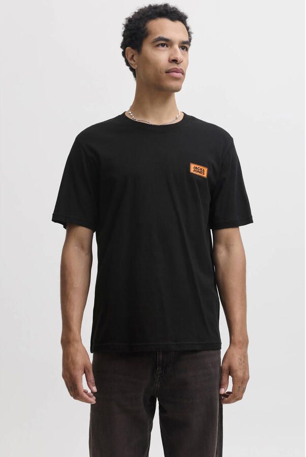 Jack & jones Regular fit t-shirt van puur katoen met labeldetail