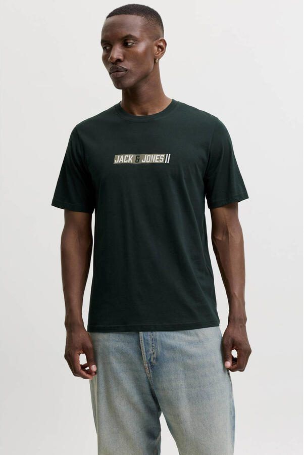 Jack & jones regular fit T-shirt met logoprint model 'Munk'