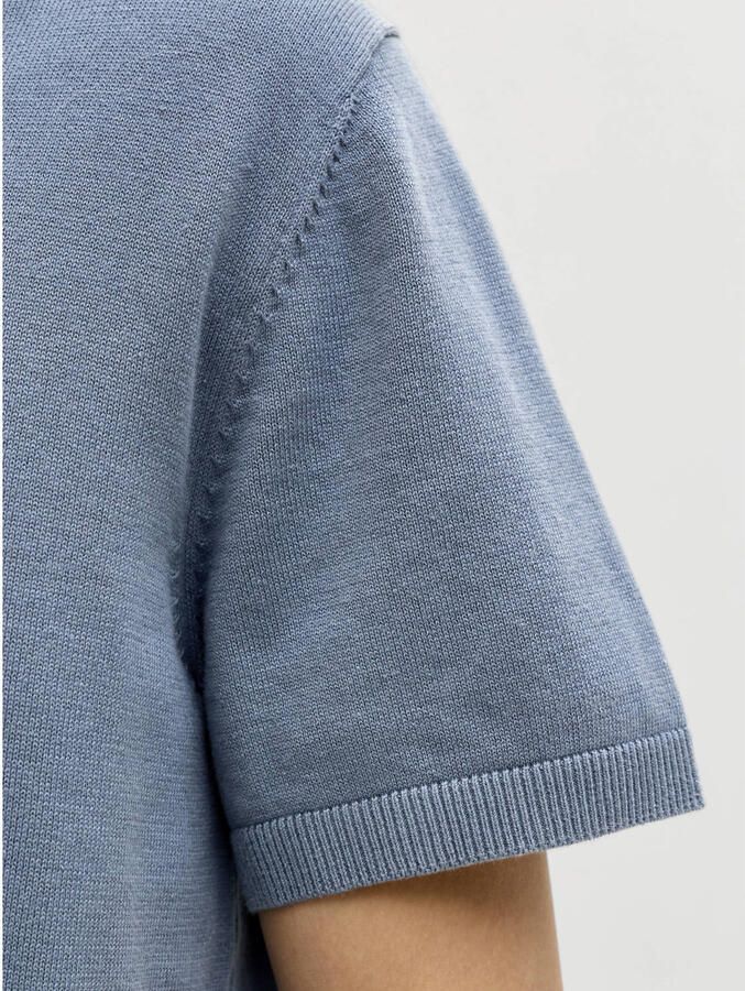 JACK & JONES regular polo blauw gebreid - Foto 3