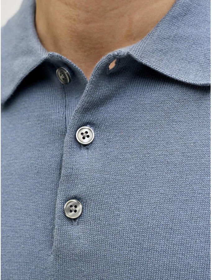 JACK & JONES regular polo blauw gebreid - Foto 2