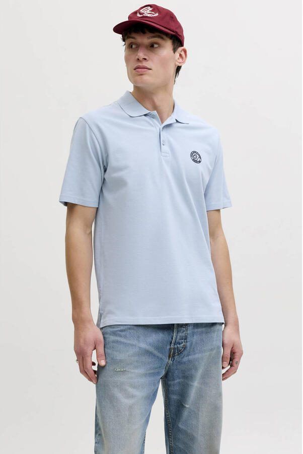 JACK & JONES regular polo lichtblauw