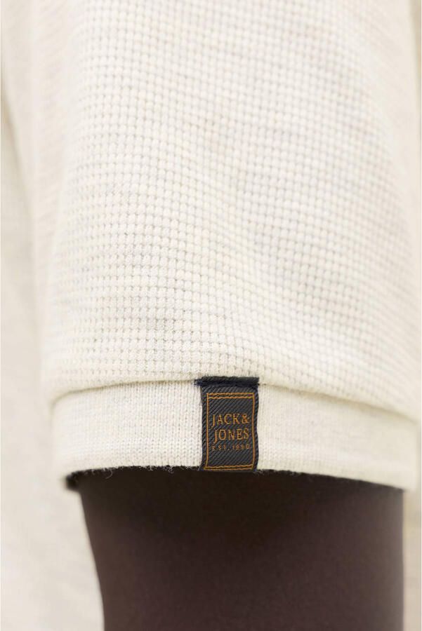 JACK & JONES regular polo met textuur ecru - Foto 3
