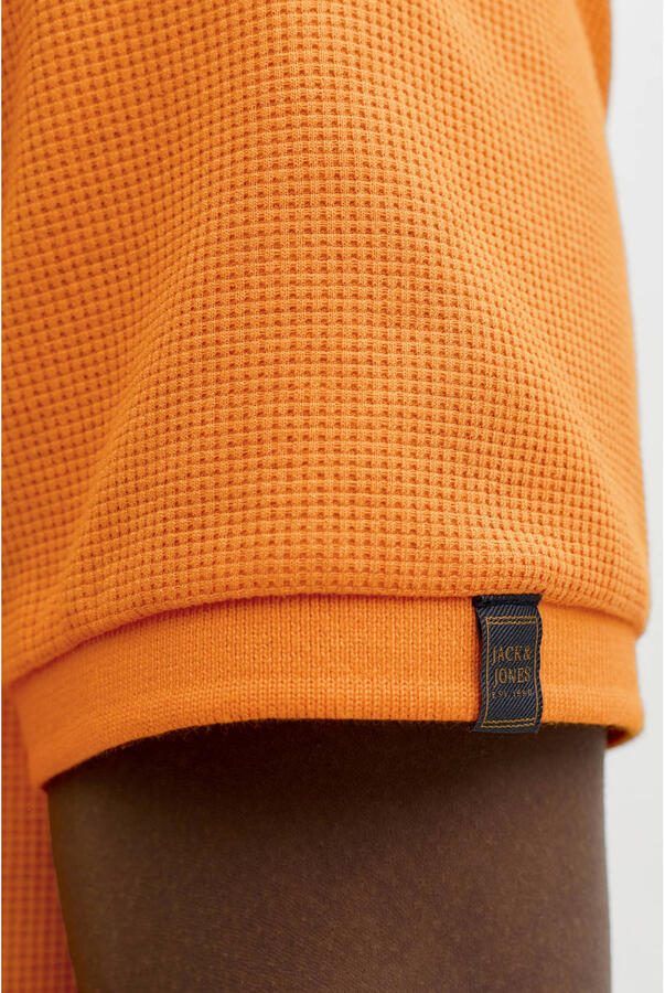 JACK & JONES regular polo met textuur oranje - Foto 2