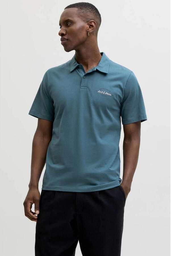 Jack & jones poloshirt met labelprint model 'BRANDON'