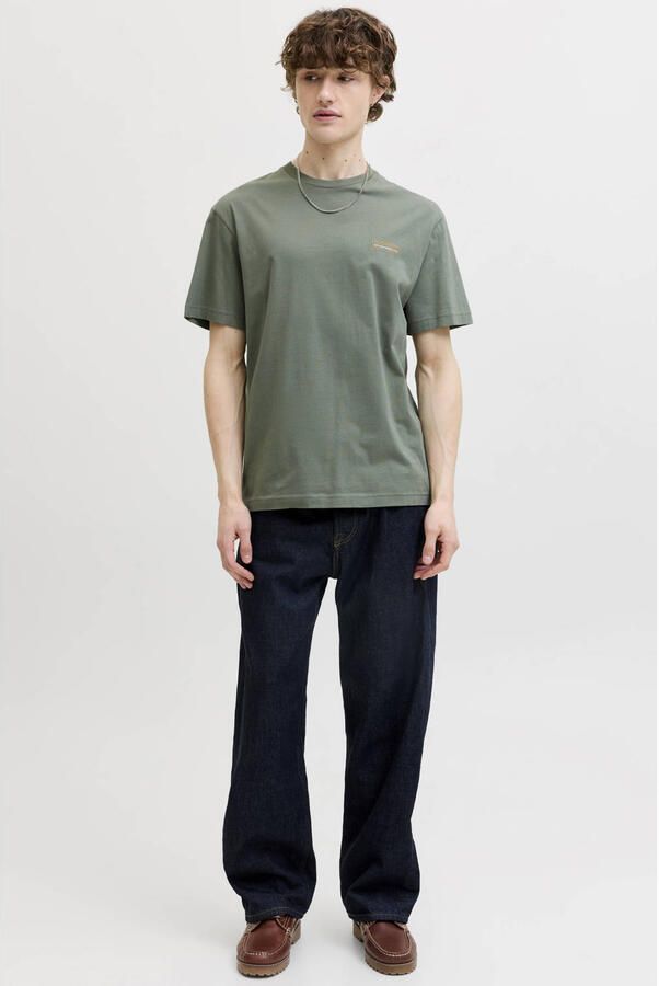 JACK & JONES regular T-shirt met backprint donkergroen - Foto 2