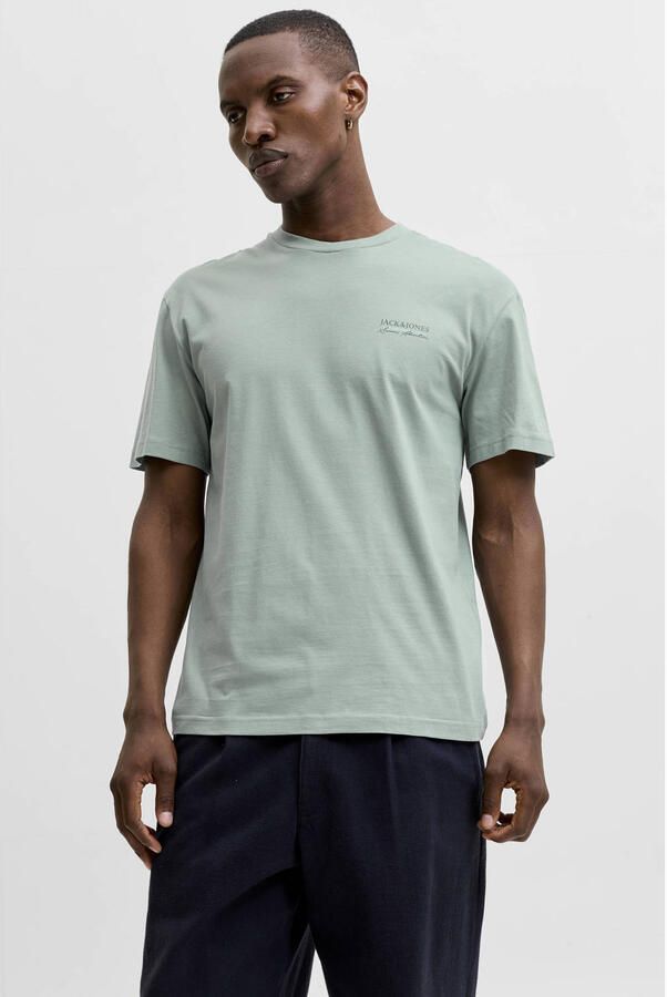 JACK & JONES regular T-shirt met backprint groen