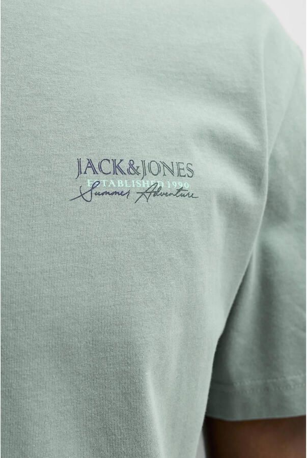JACK & JONES regular T-shirt met backprint groen - Foto 2