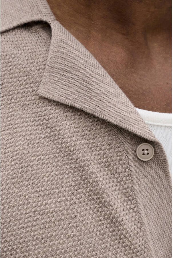 JACK & JONES relaxed casual overhemd gebreid beige - Foto 3