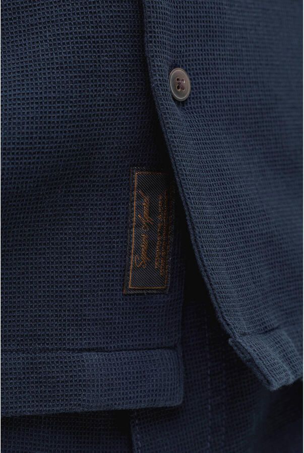 JACK & JONES relaxed casual overhemd met short donkerblauw (set van 2) - Foto 3