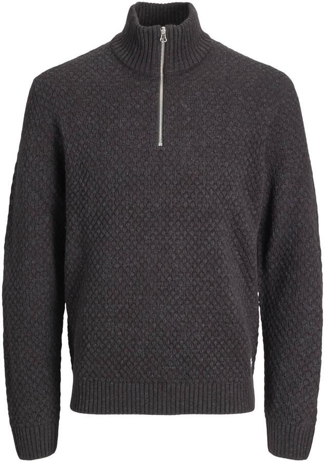 JACK & JONES relaxed fit gebreide trui dark grey