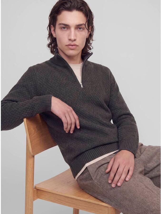 JACK & JONES relaxed fit gebreide trui dark grey - Foto 2