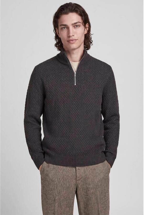 JACK & JONES relaxed fit gebreide trui dark grey