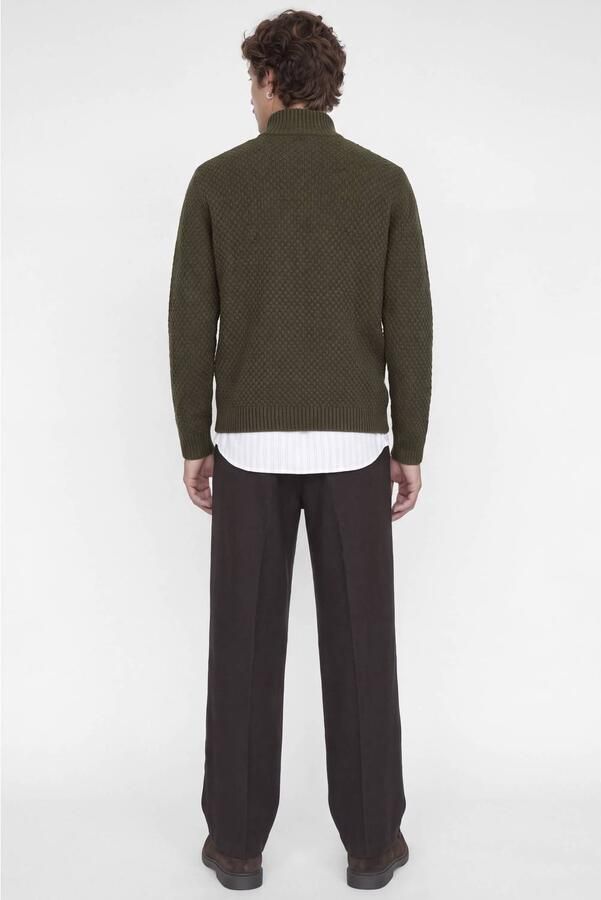 JACK & JONES relaxed fit gebreide trui donkergroen