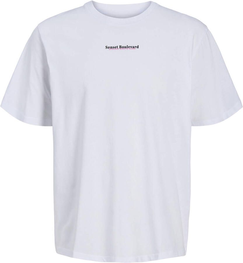 JACK & JONES relaxed T-shirt met backprint wit