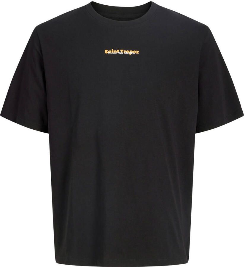 JACK & JONES relaxed T-shirt met backprint zwart