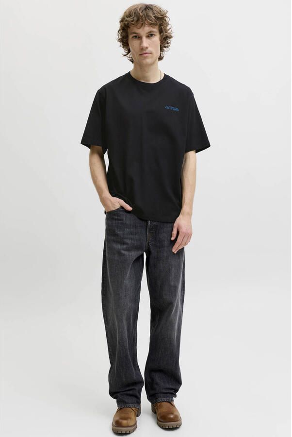 JACK & JONES relaxed T-shirt met backprint zwart - Foto 3