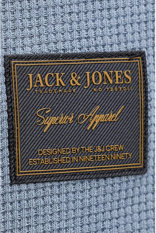 JACK & JONES relaxed T-shirt met textuur blauw - Foto 2
