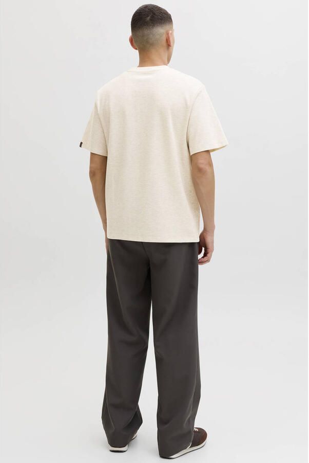 JACK & JONES relaxed T-shirt met textuur ecru - Foto 2