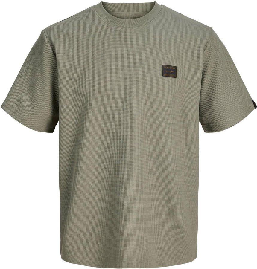 JACK & JONES relaxed T-shirt met textuur groen