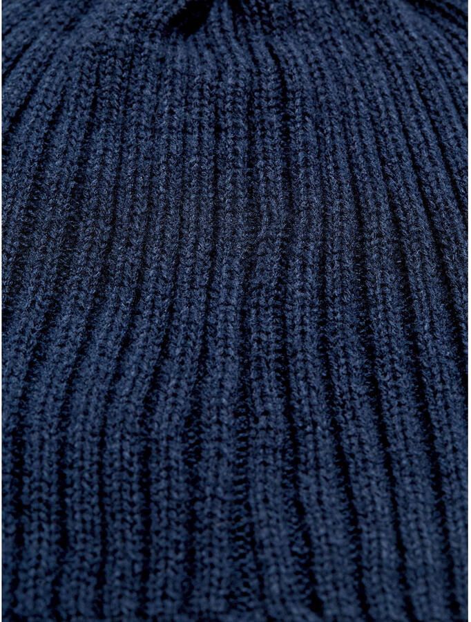 JACK & JONES rib gebreide muts JACBART donkerblauw