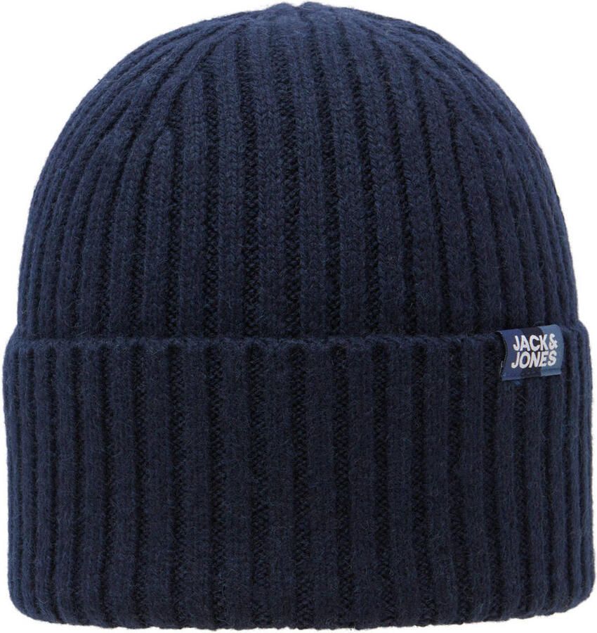 JACK & JONES ribgebreide muts JACPRIME donkerblauw