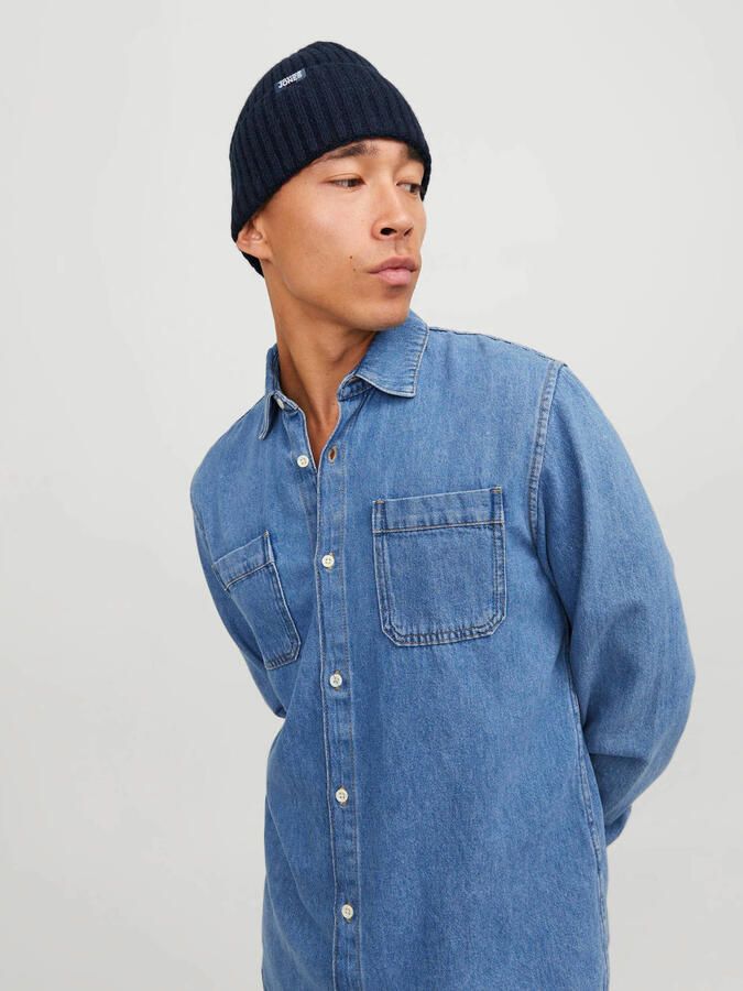 JACK & JONES ribgebreide muts JACPRIME donkerblauw - Foto 2