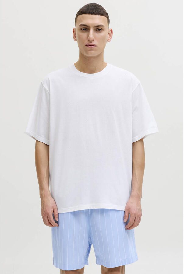 JACK & JONES shortama JACFLORENCE wit lichtblauw