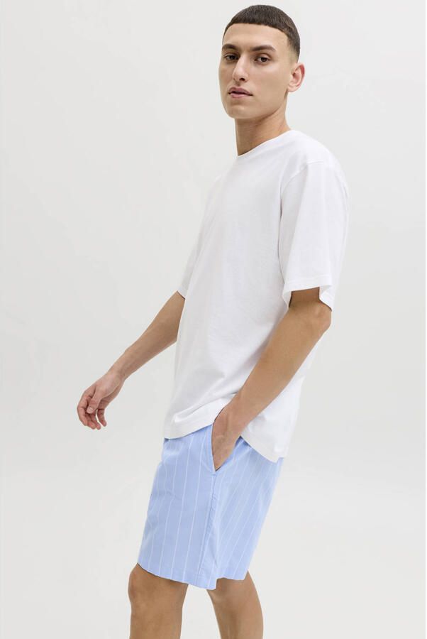 JACK & JONES shortama JACFLORENCE wit lichtblauw - Foto 2