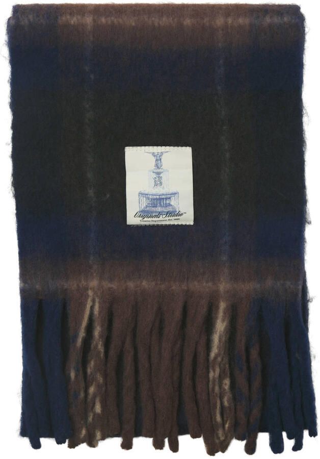 JACK & JONES sjaal met franjes JACNORREBRO donkerblauw