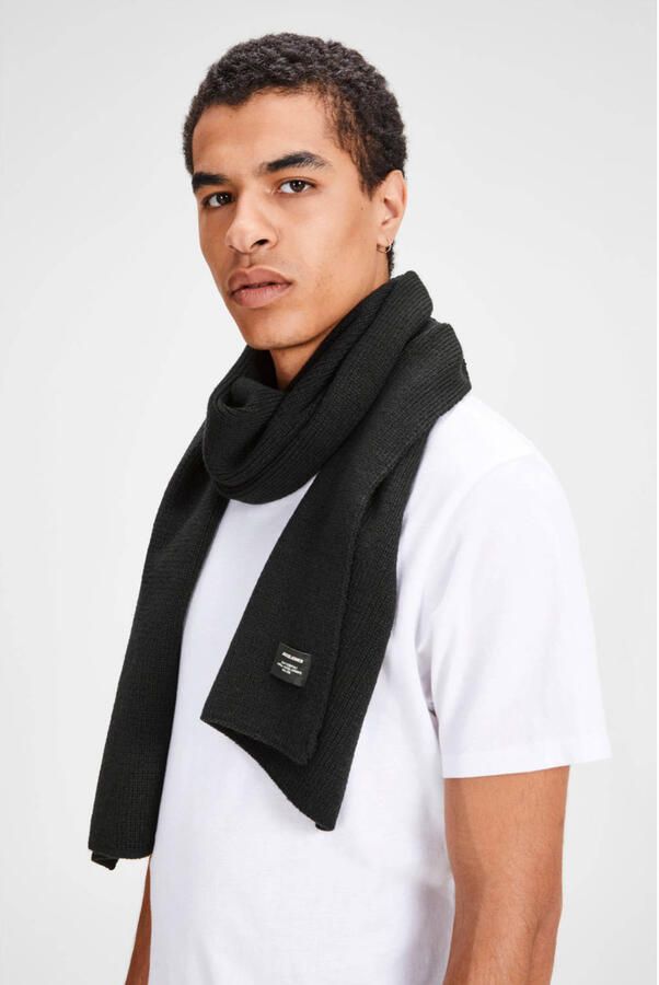 Jack & jones Gebreide Sjaal Stijlvol Ontwerp Black Heren - Foto 2