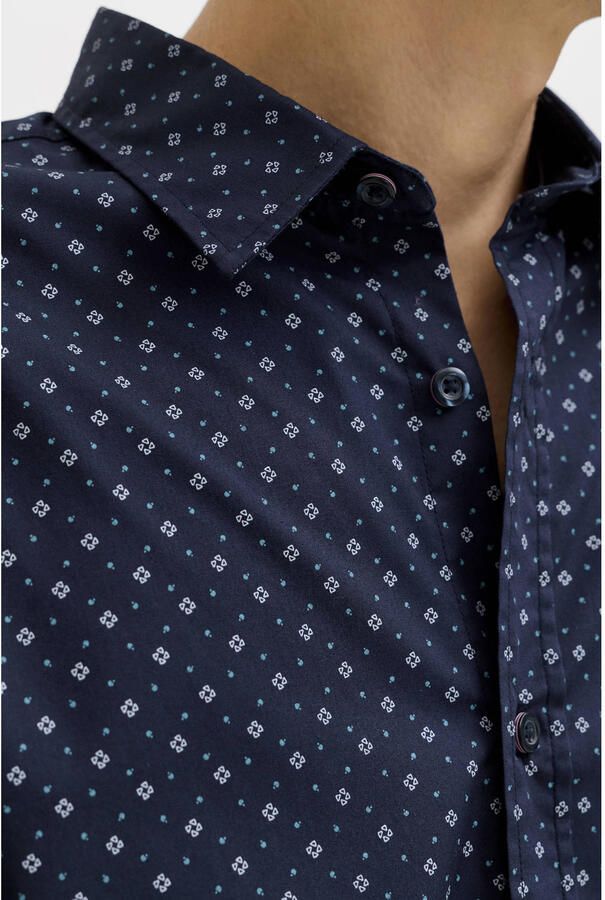 JACK & JONES slim casual overhemd donkerblauw - Foto 2