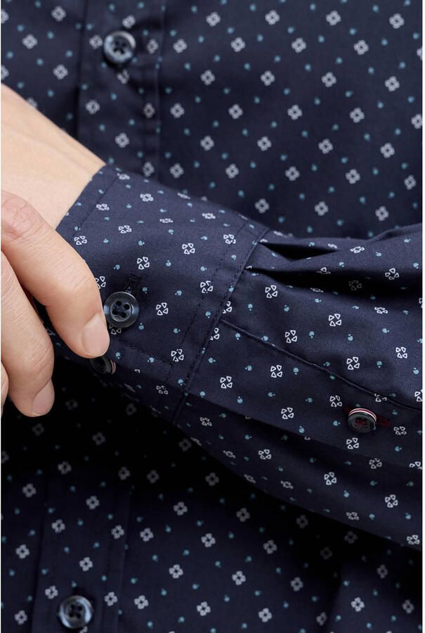 JACK & JONES slim casual overhemd donkerblauw - Foto 3