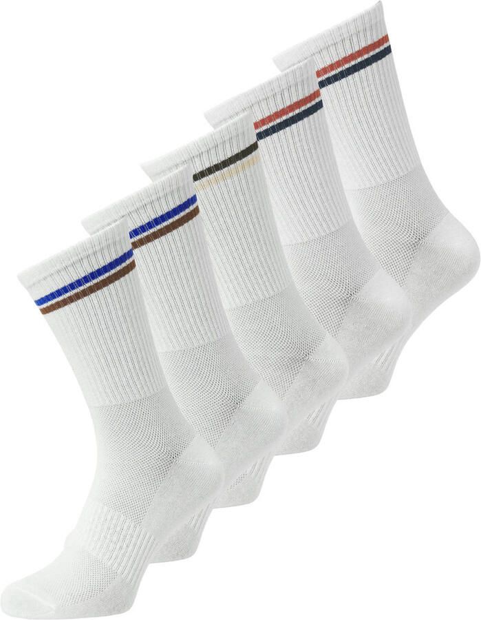 JACK & JONES sokken JACBOSTON wit (set van 5)