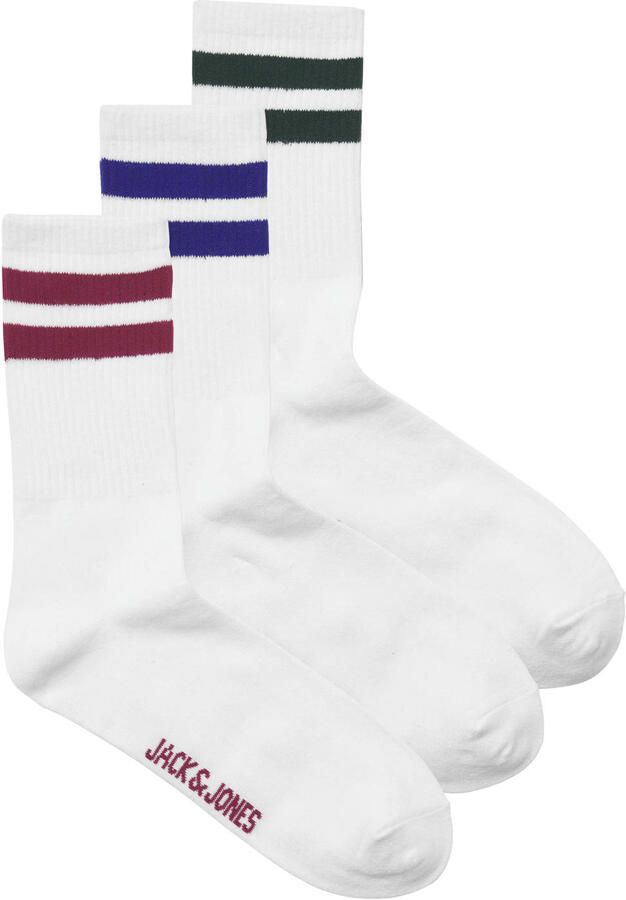 JACK & JONES sokken JACTRAVIS wit multi (set van 3)
