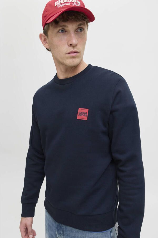 Jack & jones Sweatshirt met labelprint model 'BRANDY' - Foto 3