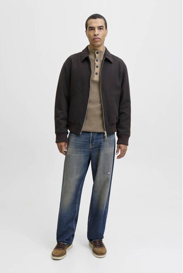 JACK & JONES trui grof gebreid lichtbruin - Foto 3