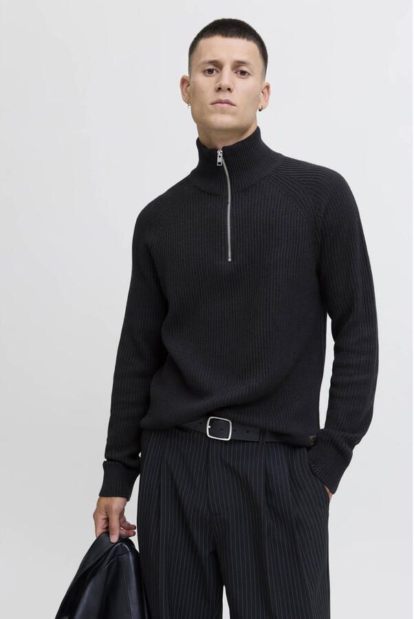 Jack & Jones Schipperstrui JJPANNEL KNIT HALF ZIP AW25