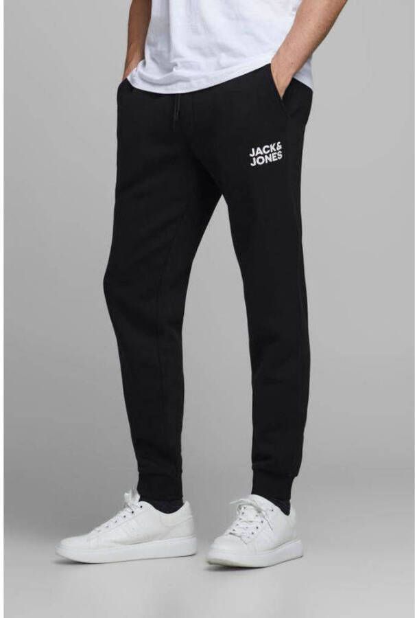 JACK & JONES JEANS INTELLIGENCE gemêleerde regular fit broek JJIGORDON JJNEWSOFT zwart