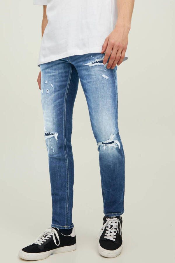 JACK & JONES JEANS INTELLIGENCE skinny jeans JJILIAM JJSEAL blauw